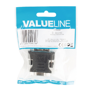 VLCP32900B Dvi-adapter dvi-i 24+5-pins male - vga female 15-pins zwart Verpakking foto